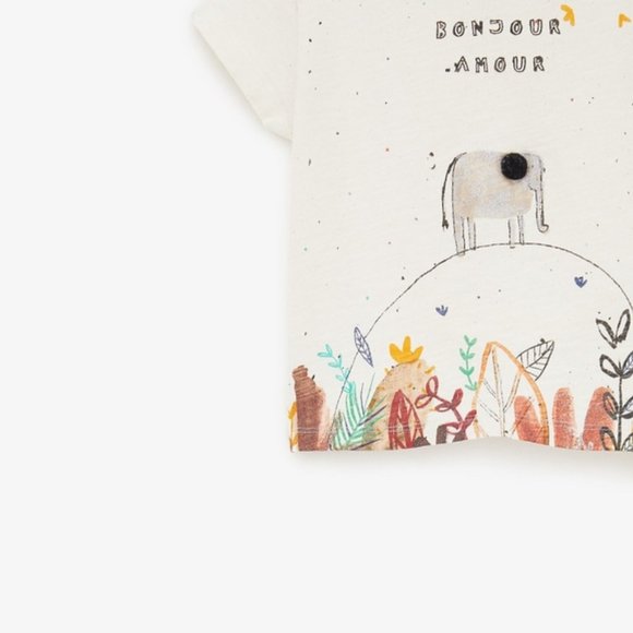 ZARA Baby Girl Elephant Printed T-Shirt 4-5YRS NWT - Picture 3 of 3